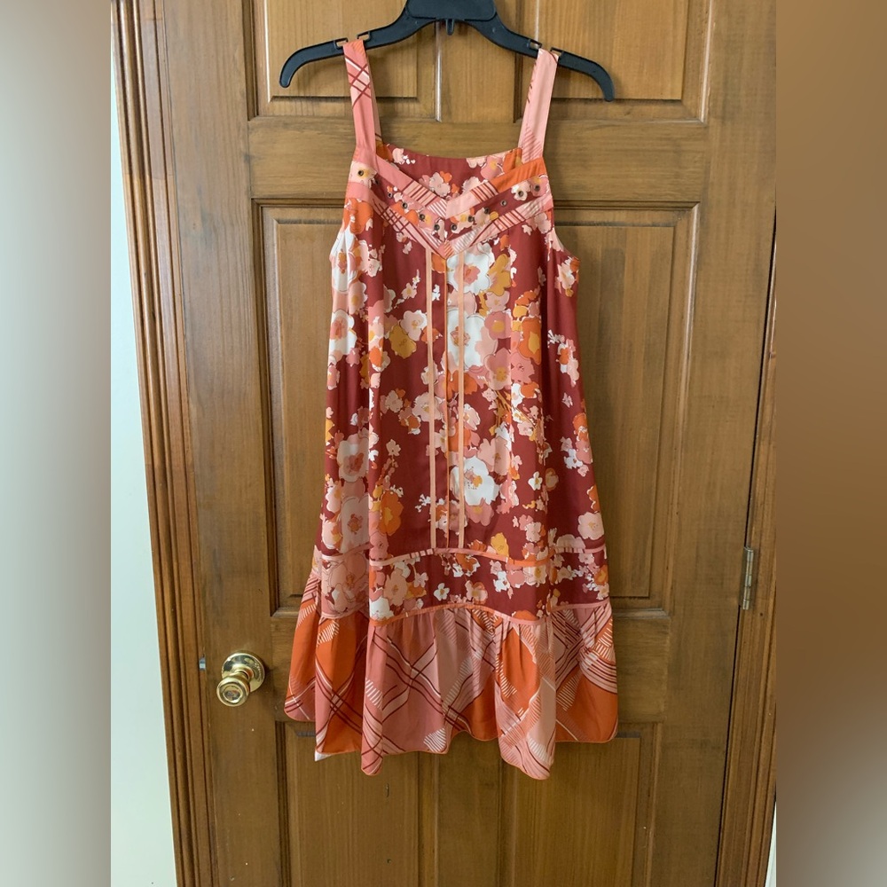 Tiny by Anthropologie Tiered Ruffled-Hem Summer Dress Size Small